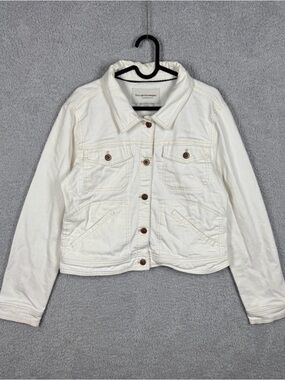 Pilcro and The Letterpress Button-Front Cropped Jacket - size M